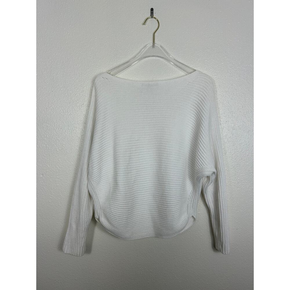 VINCE Ribbed Knit Longsleeve Top White XS Business Casual Minimalist - Picture 7 of 7